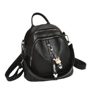 Slouchy Leather Large Capacity Mom Female Backpacks