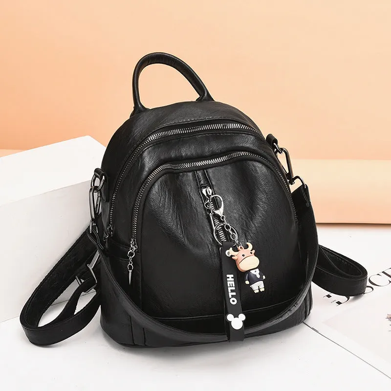 Slouchy Leather Large Capacity Mom Female Backpacks
