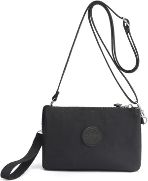Small Crossbody Bag for Women Lightweight Nylon Shoulder Handbag Multi Pocket Clutch Purse Mobile Phone Bag