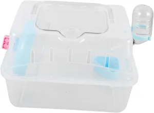 Small Pet Cage Guinea Pig Travel Bag Portable Hamster Carrier Plastic Observation Window for Home Travel