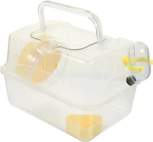 Small Pet Travel Carrier Hamster Cage Sunroof for Walking Hiking Shopping