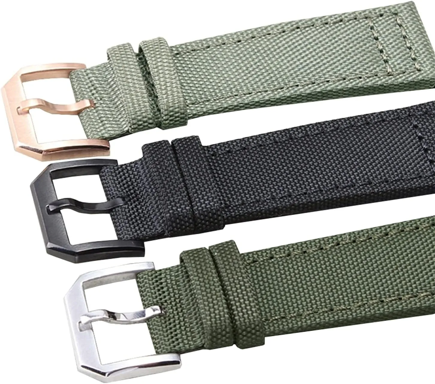 Smartwatch Bands,Universal Strap,20/21/22mm Men Military Sports Nylon Canvas Watchband Polished Pin Clasp Watch Bracelet Wristband