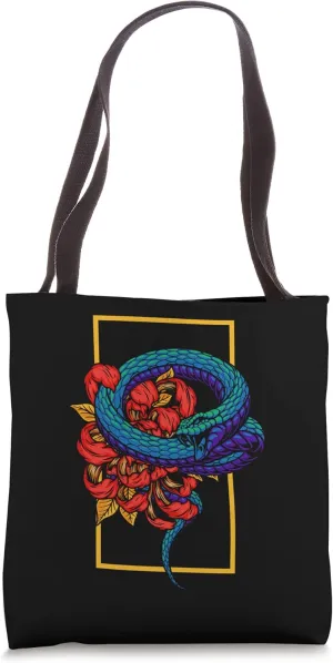 Snake Flowers Reptile Nature Animals Poisonous Terrarium Pet Tote Bag