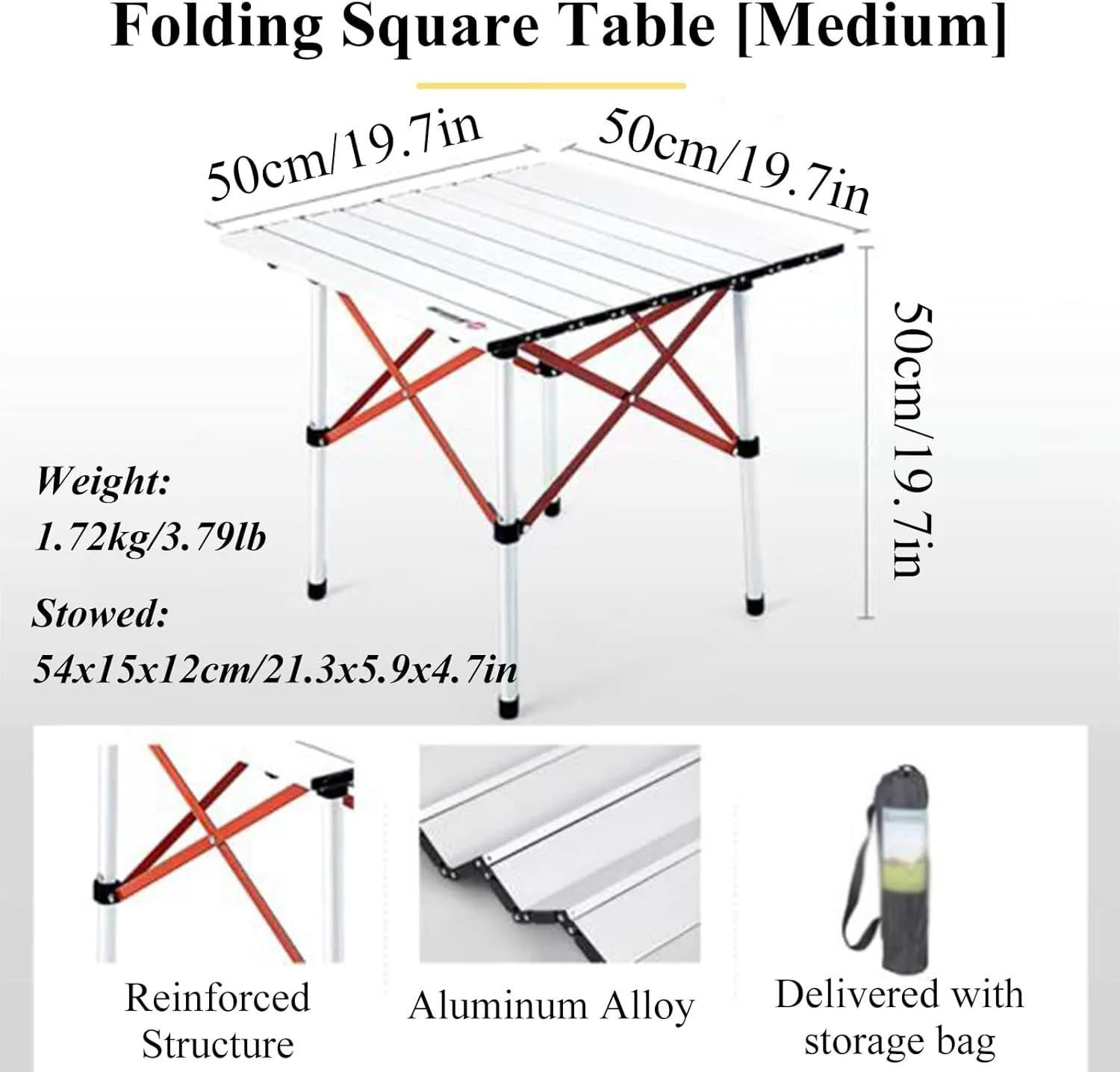 SOBOUR Aluminum Alloy Camping Table Folding Picnic Tables Ultralight Compact Camping Table Roll Up Table Top for Camping Hiking