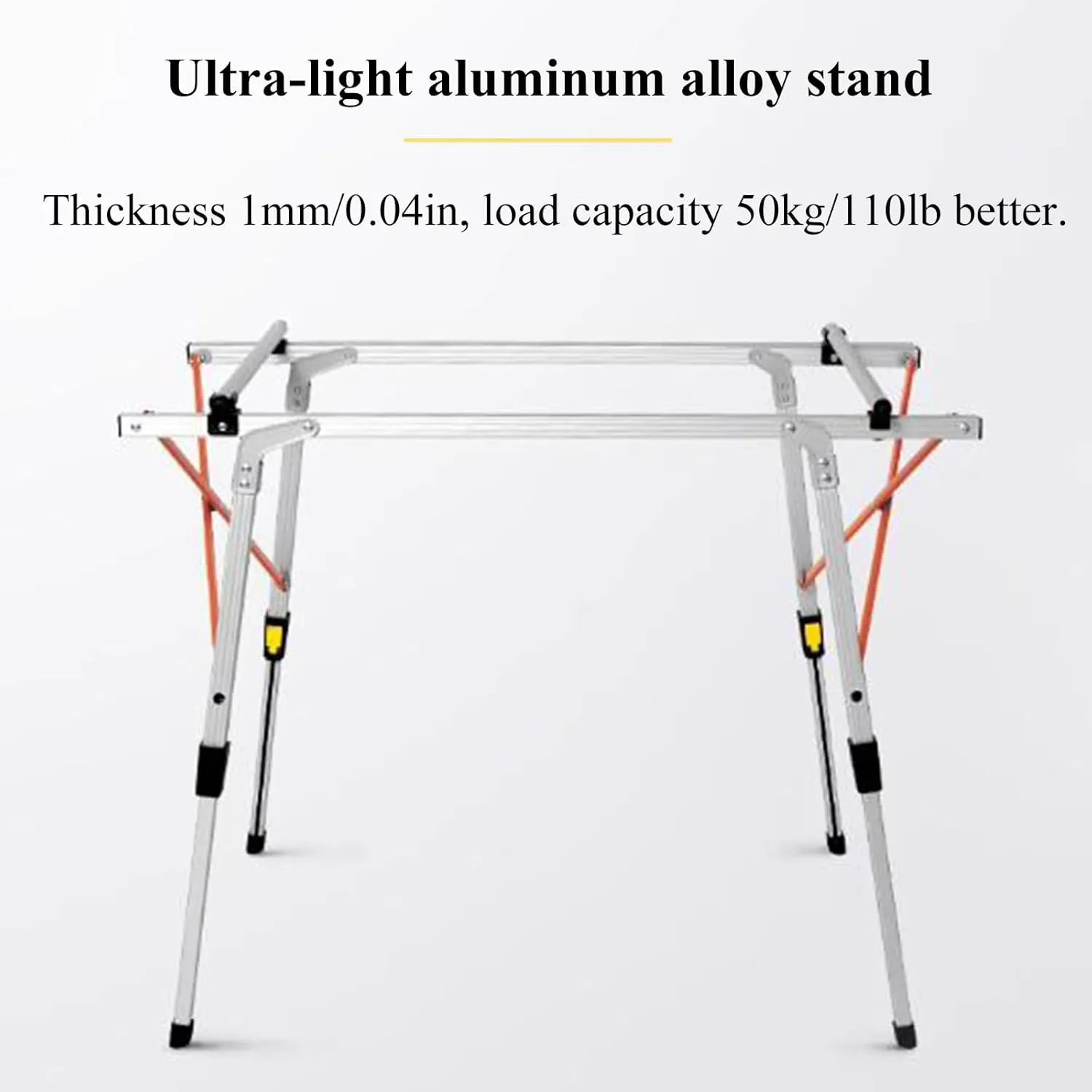 SOBOUR Aluminum Alloy Camping Table Folding Picnic Tables Ultralight Compact Camping Table Roll Up Table Top for Camping Hiking