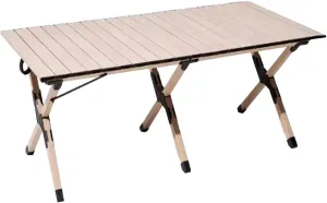 SOBOUR Ultra-Light Camping Table Folding Camping Picnic Table Compact Frame Camping Table Roll Up Table Top with Carry Bag for Camp