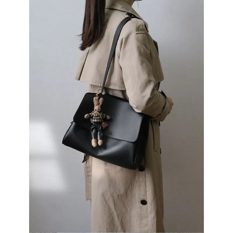 Soft leather messenger bag, genuine leather women's bag, large-capacity bag, women's autumn new tote bag, shoulder messenger bag, underarm bag.