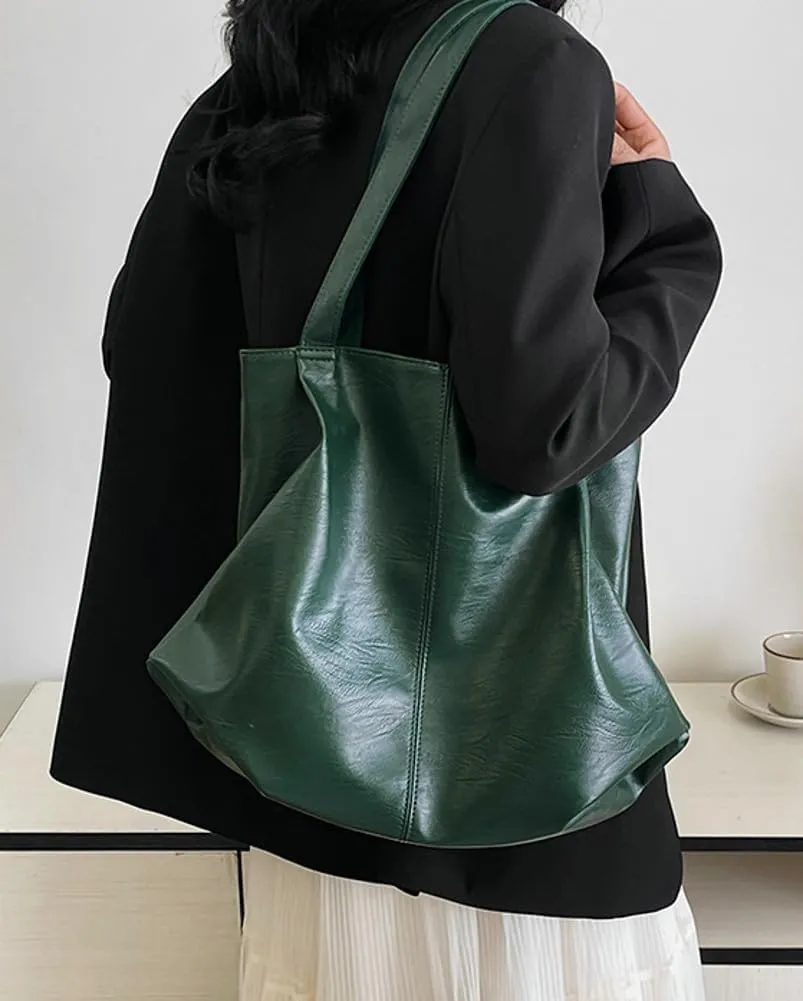 Soft Leather Tote Bag Large Capacity Work Hobo Pu Leather Shoulder Handbag Big Travel Shopping Work Bag