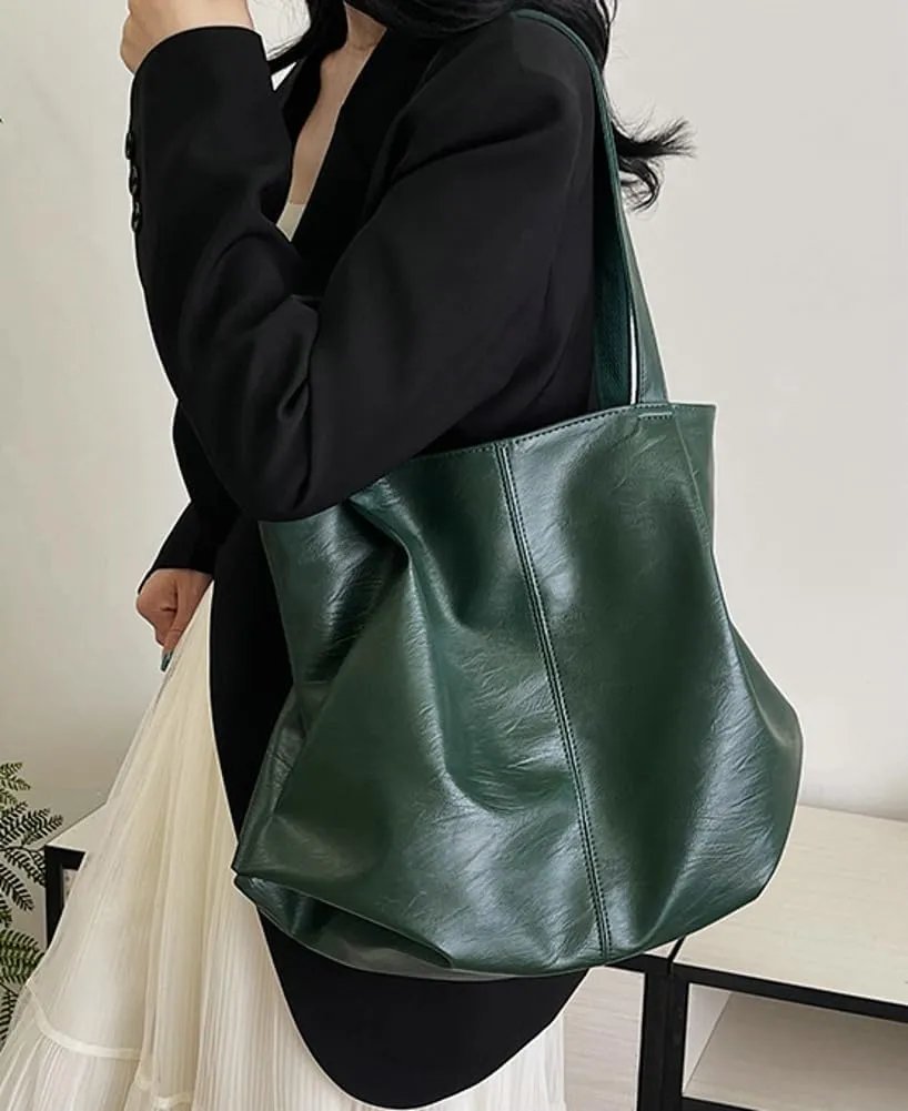 Soft Leather Tote Bag Large Capacity Work Hobo Pu Leather Shoulder Handbag Big Travel Shopping Work Bag