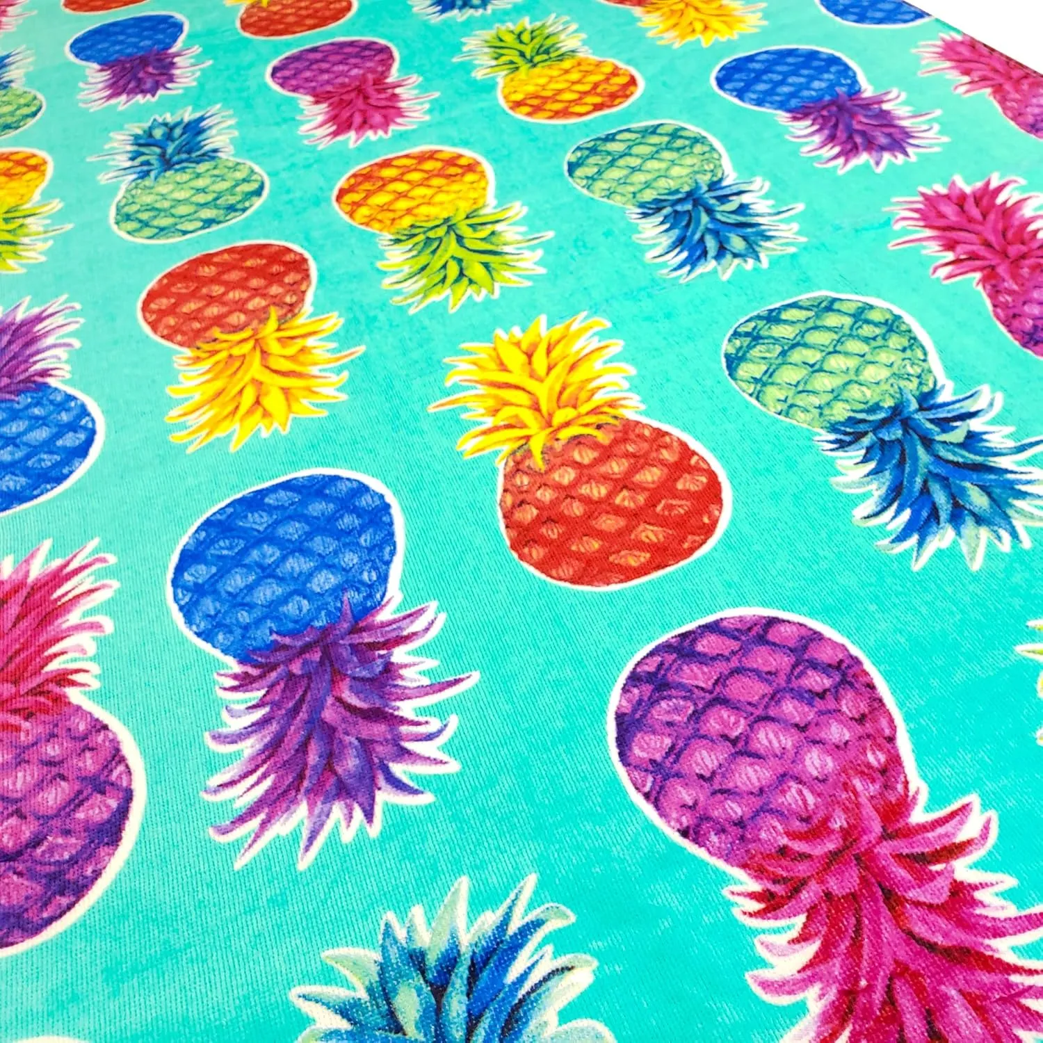 Softerry Colorful Pineapples Beach Towel 30 x 60 inches 100% Cotton (1 Towel - 30" x 60", Aqua)