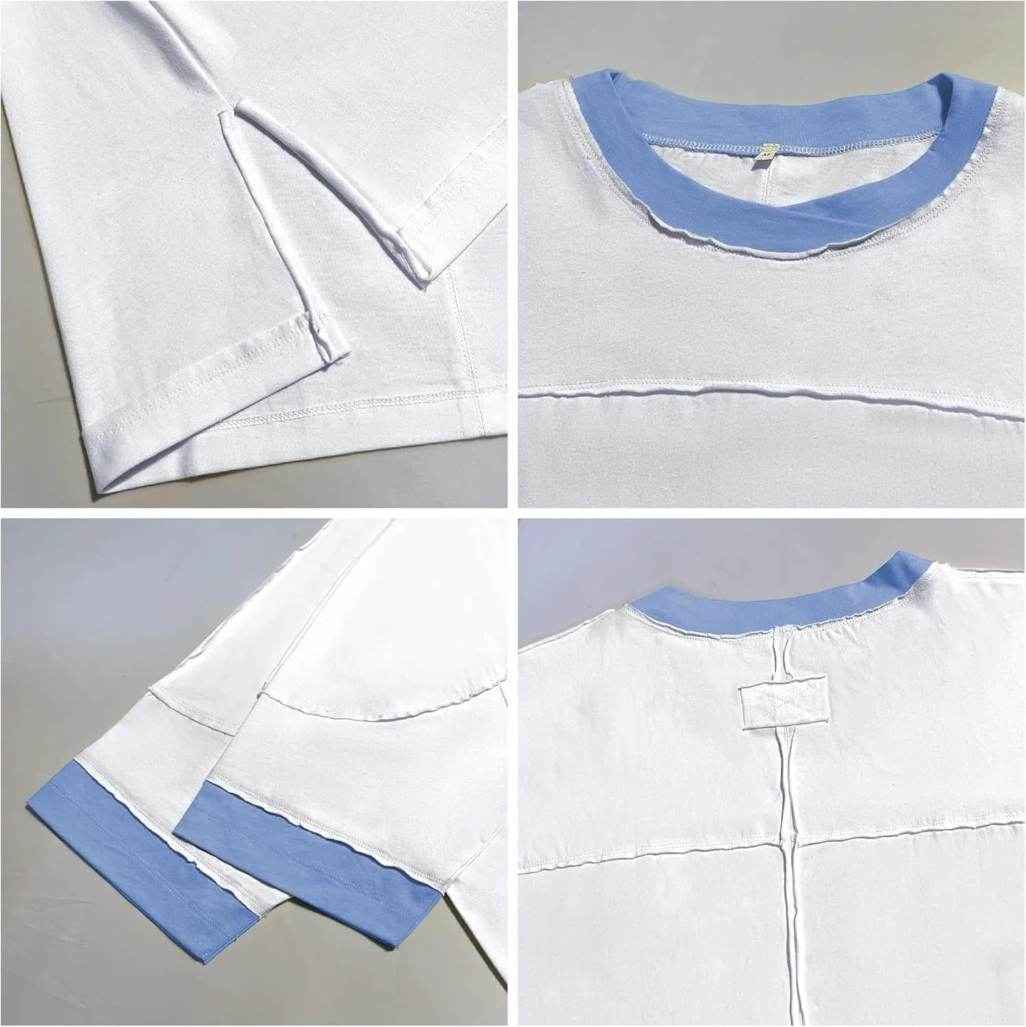 Songling Womens 3/4 Length Sleeve Casual Loose Fit Summer Tee Shirt Basics Cotton t Shirts Trendy Tops