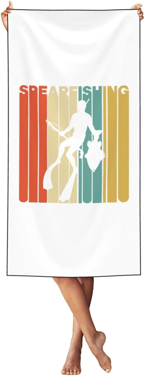 Spearfishing Beach Towel 55x27.5 Inches - Ultra Soft Quick Dry Sand Towel, Lightweight Large Bath Towel for Pool, Summer, Travel