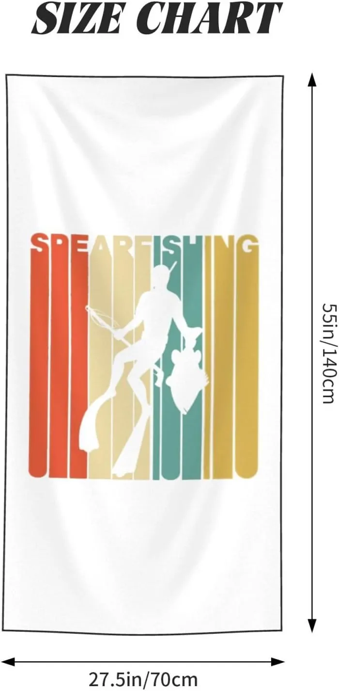 Spearfishing Beach Towel 55x27.5 Inches - Ultra Soft Quick Dry Sand Towel, Lightweight Large Bath Towel for Pool, Summer, Travel