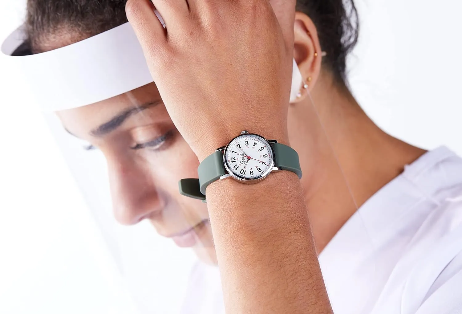 Speidel Scrub Petite Watch Made for Doctors, Nurses, EMT, Surgeons and Students w/Red Second Hand in Scrub Matching Colors