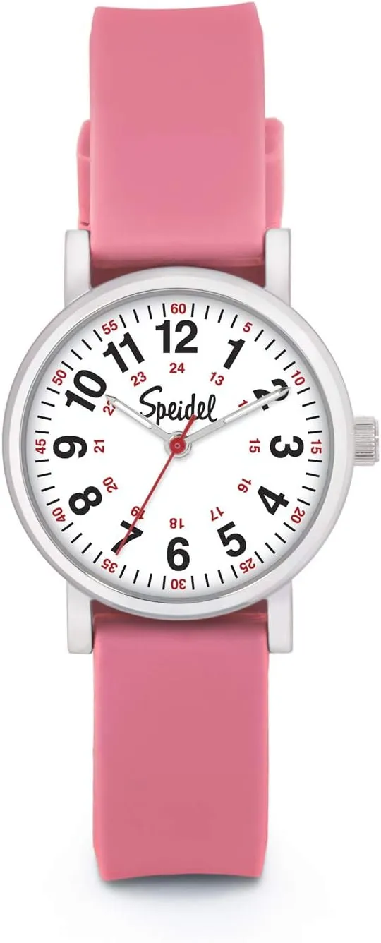 Speidel Scrub Petite Watch Made for Doctors, Nurses, EMT, Surgeons and Students w/Red Second Hand in Scrub Matching Colors