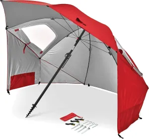 Sport-Brella Premiere UPF 50  Umbrella Shelter for Sun and Rain Protection (8-Foot, Red)