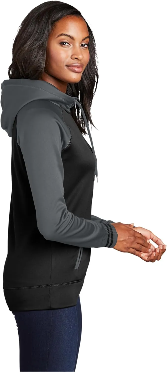 Sport-Tek® Ladies Sport-Wick® Varsity Fleece Full-Zip Hooded Jacket. LST236