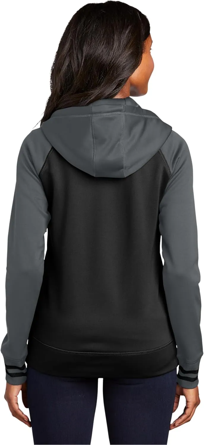 Sport-Tek® Ladies Sport-Wick® Varsity Fleece Full-Zip Hooded Jacket. LST236
