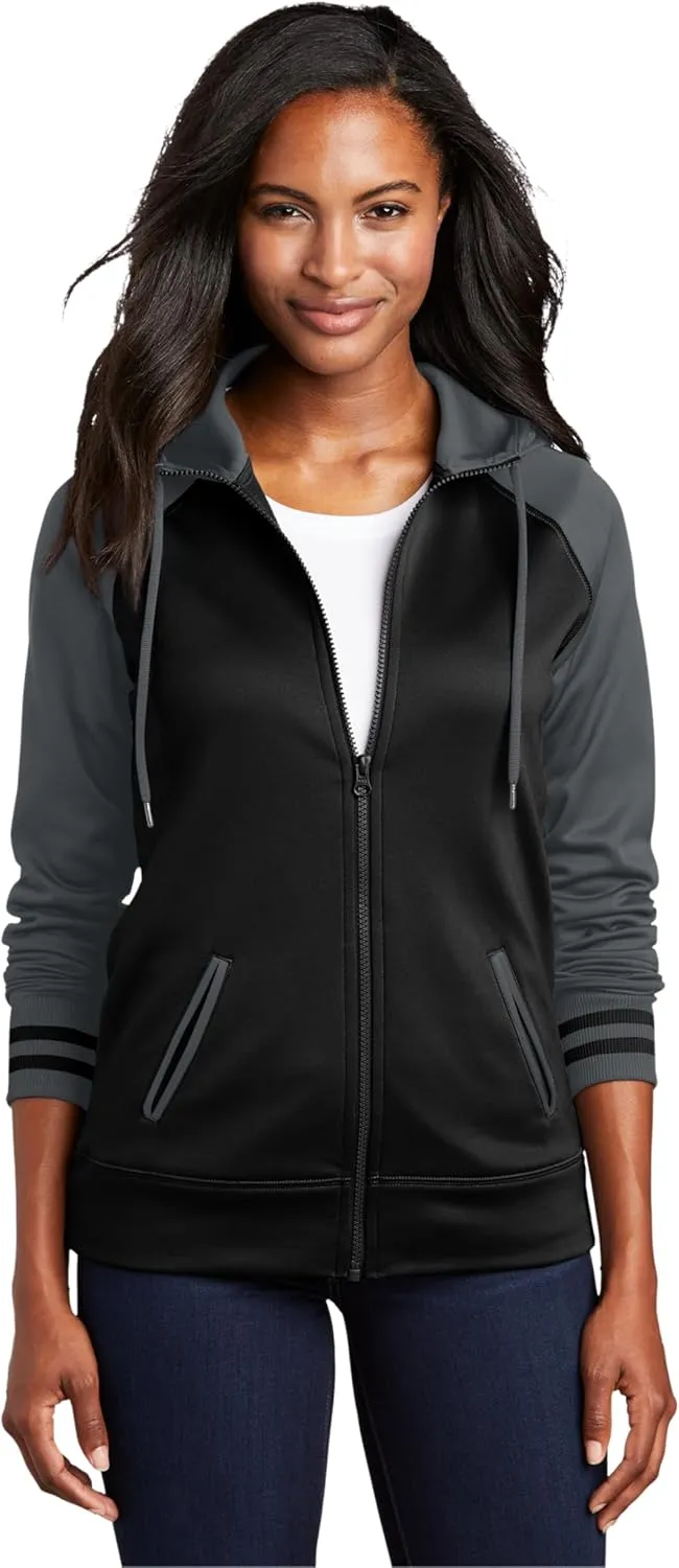 Sport-Tek® Ladies Sport-Wick® Varsity Fleece Full-Zip Hooded Jacket. LST236