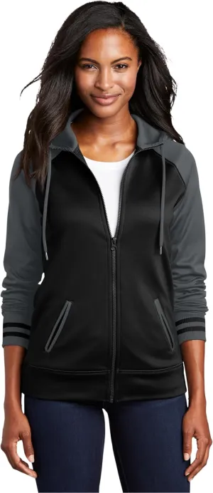 SPORT-TEK Women's Sport-Wick Varsity Fleece Full-Zip Hooded Jacket LST236