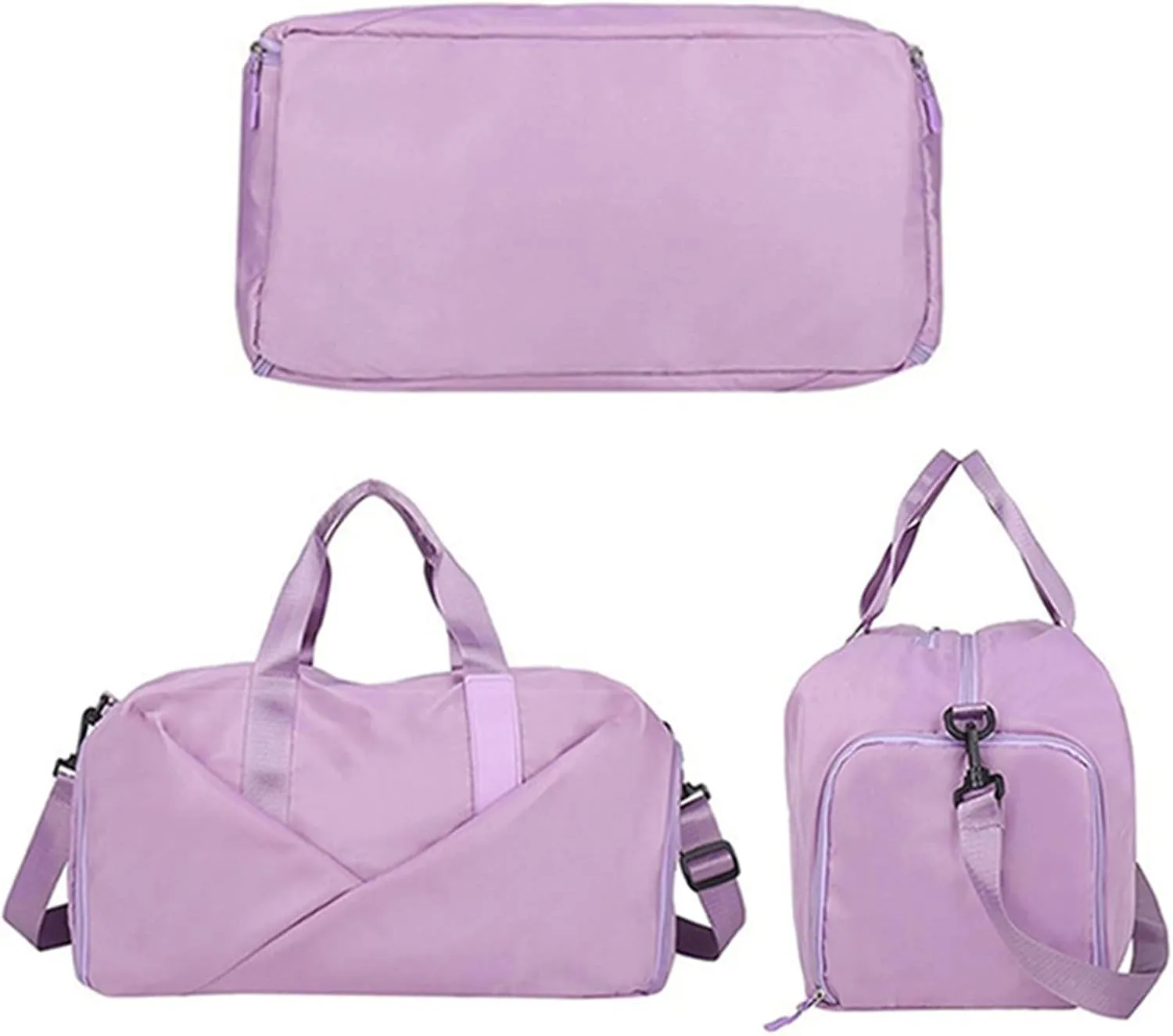 Sports Duffel Bags Gym Travel Bag Women's Nylon Waterproof Yoga Fitness Sport Bags With Shoes Compartment Large Capacity Training Handbag XA193L(Pink)