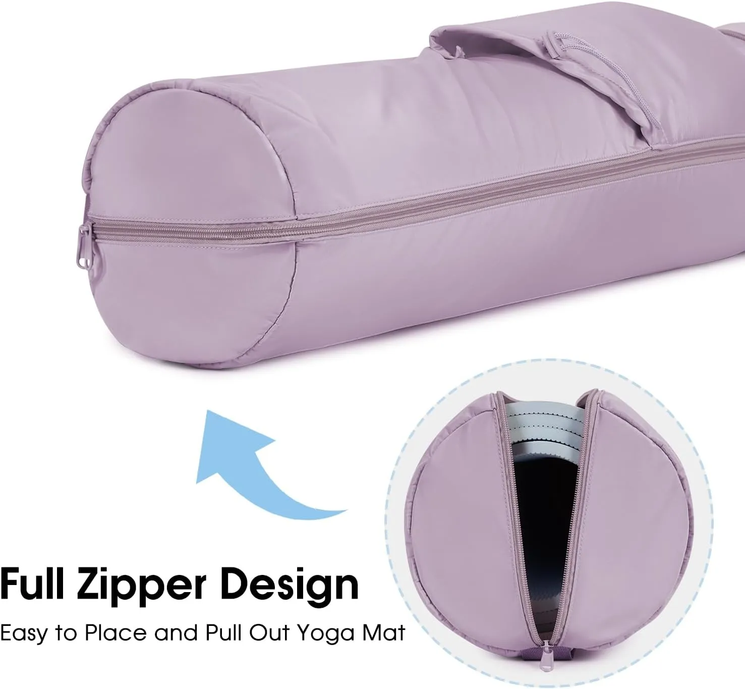 sportsnew Yoga Mat Bag, Full Zip Cargo Yoga Mat Carrier Bag with Drawstring Water Bottle Pocket and Bottom Wet Pocket, Exercise Yoga Mat Carrier Holder Multi-Functional Storage Bag patent pending