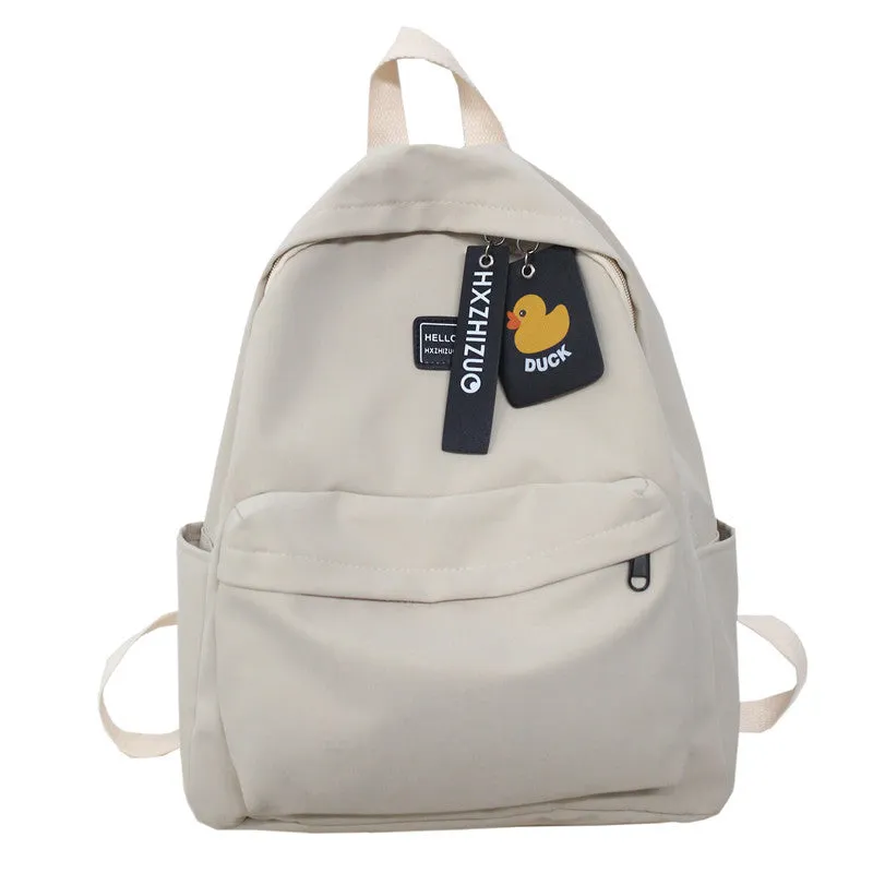 Spring Style Simple Female Preppy Trend Solid Backpacks