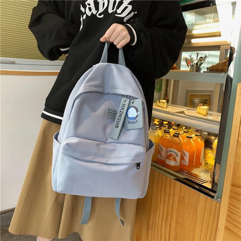 Spring Style Simple Female Preppy Trend Solid Backpacks