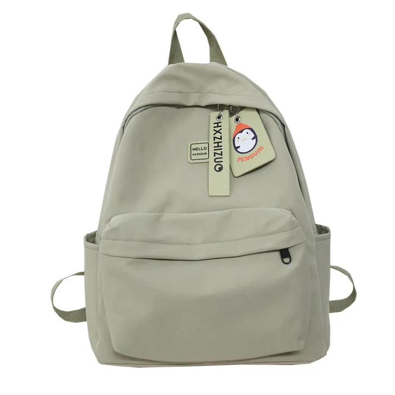 Spring Style Simple Female Preppy Trend Solid Backpacks