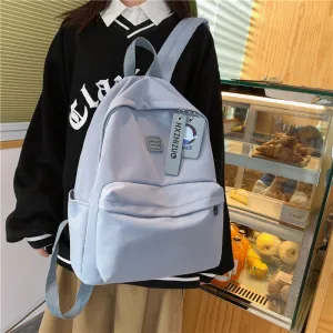 Spring Style Simple Female Preppy Trend Solid Backpacks