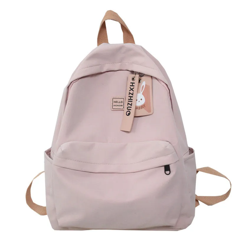 Spring Style Simple Female Preppy Trend Solid Backpacks