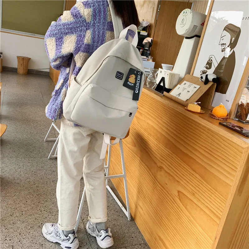 Spring Style Simple Female Preppy Trend Solid Backpacks