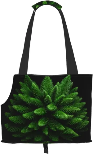 Spruce-Foliage Tree Printed pet Shoulder Bag - Foldable Design, Small cat and Dog Travel Bag