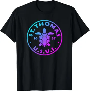 St Thomas USVI Sea Turtle Boys Girls Colorful Souvenir T-Shirt