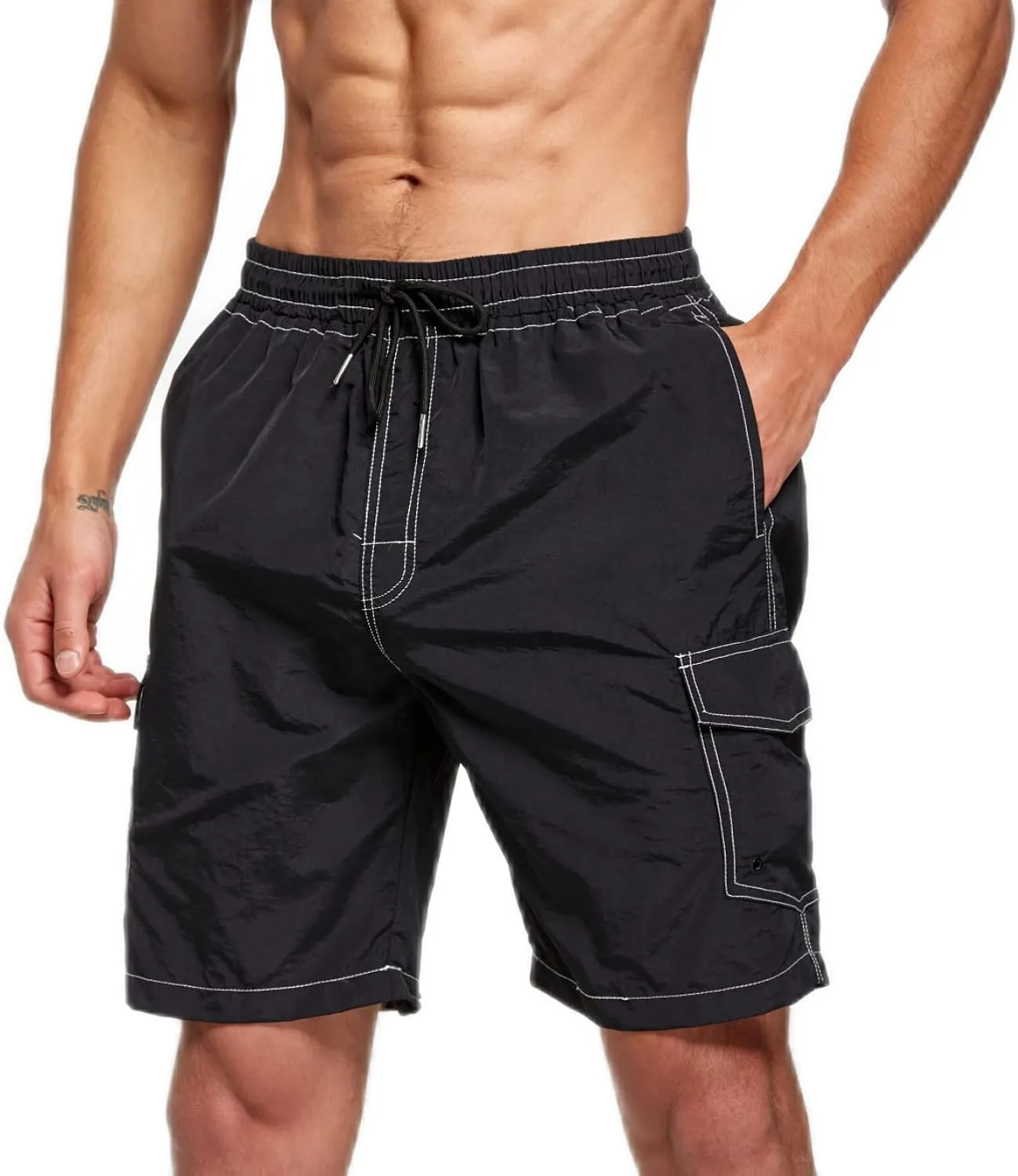 STICKON Mens Swim Trunks Quick Dry Summer Beach Shorts Board Shorts with Pockets
