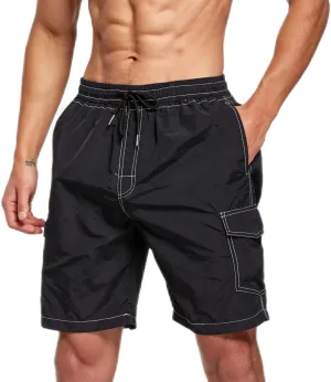 STICKON Mens Swim Trunks Quick Dry Summer Beach Shorts Board Shorts with Pockets