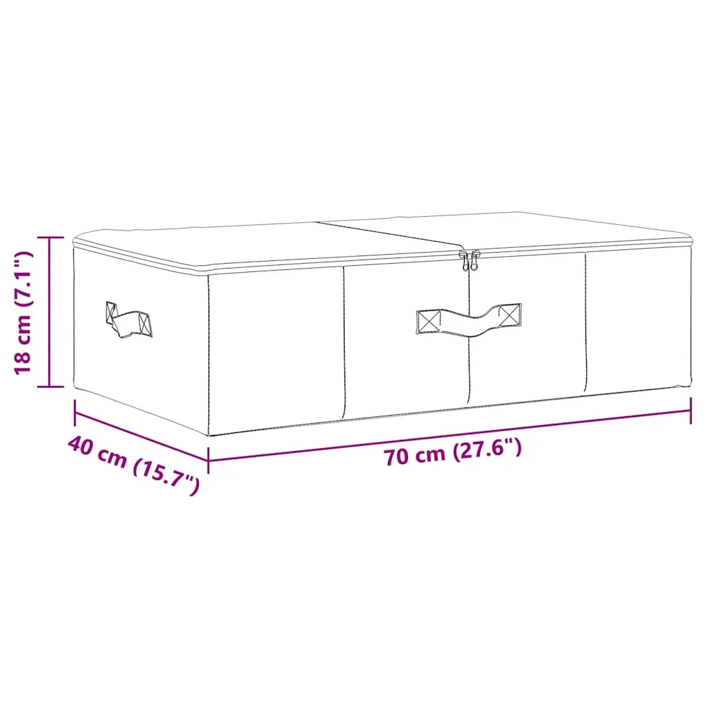 Storage Boxes 2 pcs Fabric 70x40x18 cm Cream
