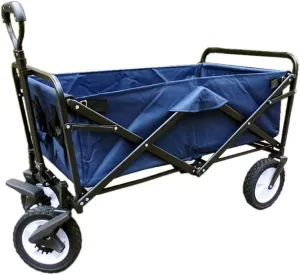 Storage Trolleys Folding Garden Trolley Cart Heavy Duty Trolley Wagon Multi-Function Shopping Cart for Outdoor Camping Beach Pull Truck with 4 Wheels, Load:100Kg (Black)