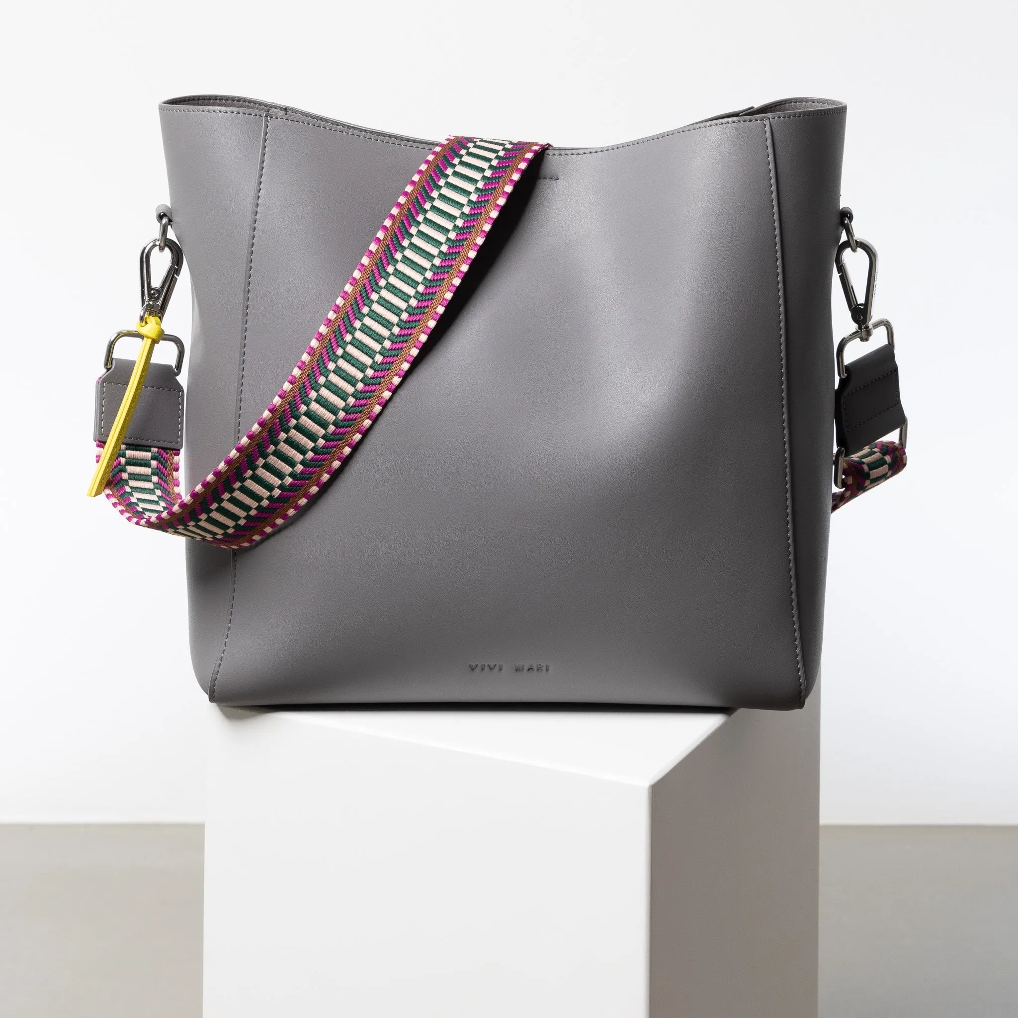 strap ethno multi magenta - tan