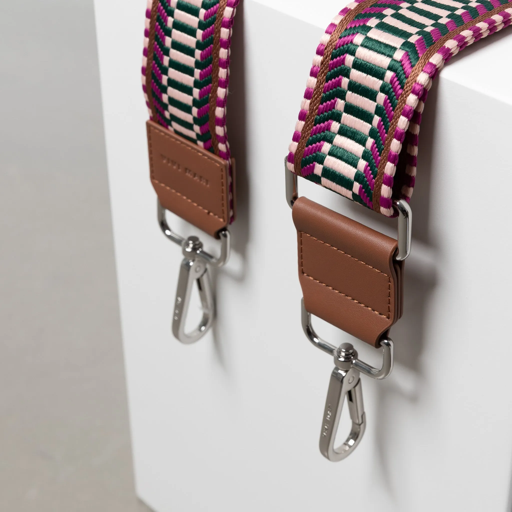 strap ethno multi magenta - tan