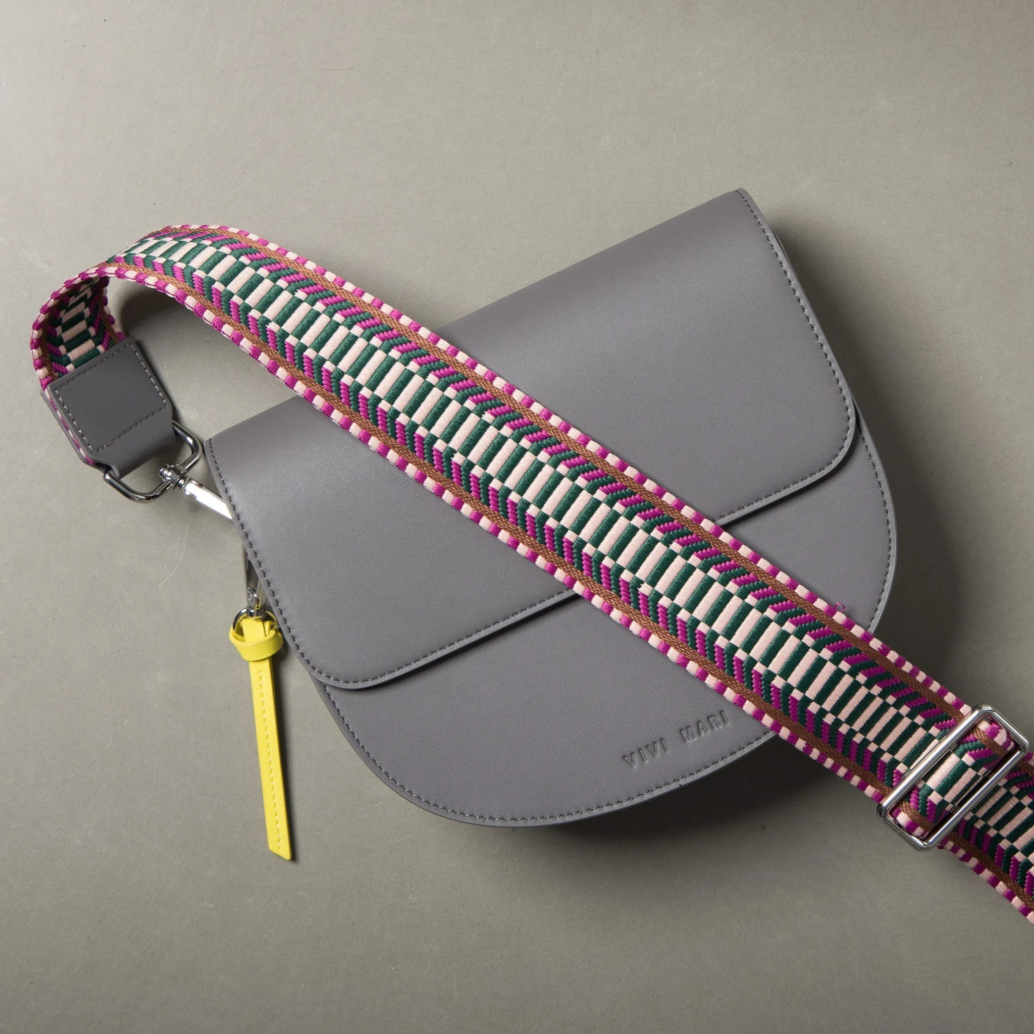 strap ethno multi magenta - tan