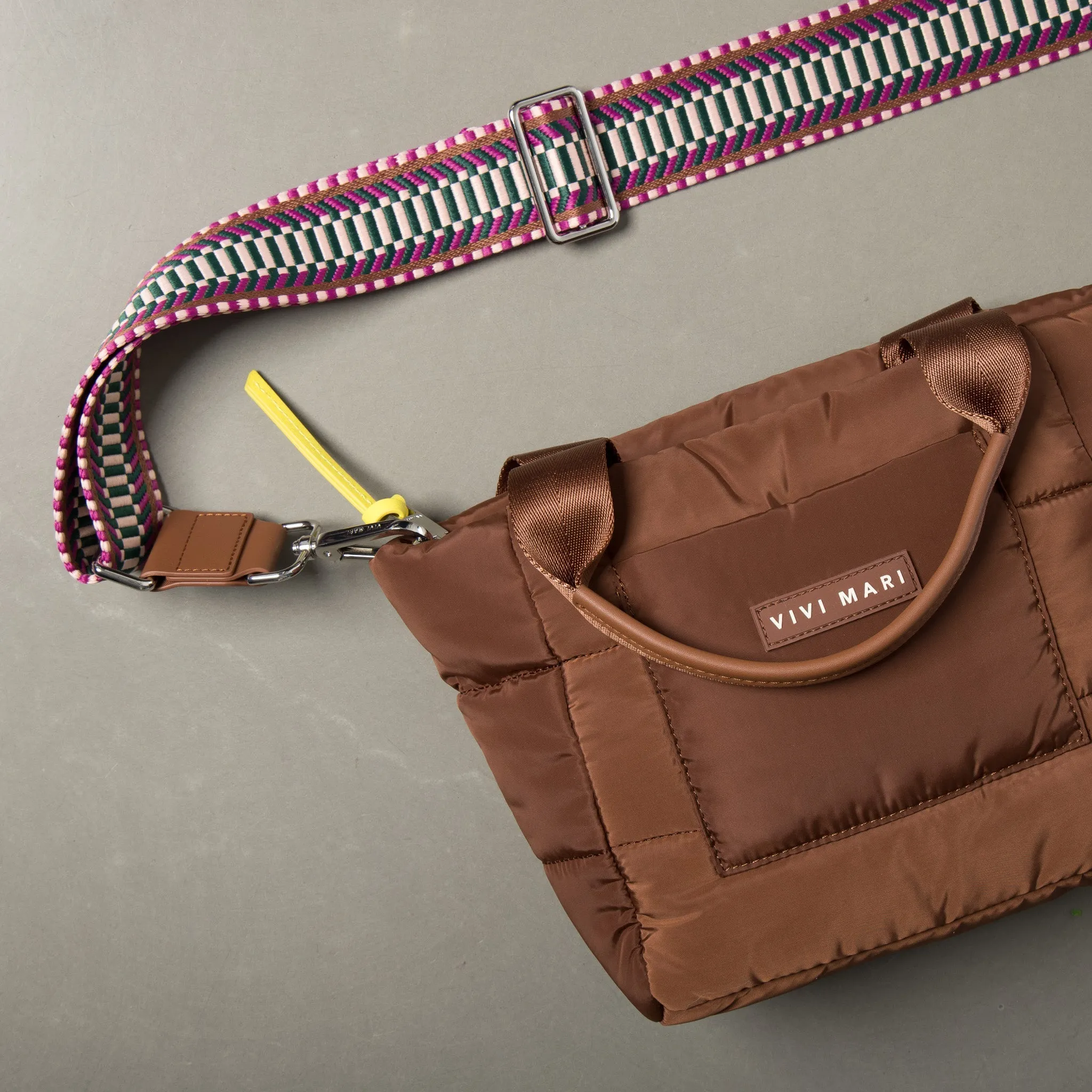 strap ethno multi magenta - tan