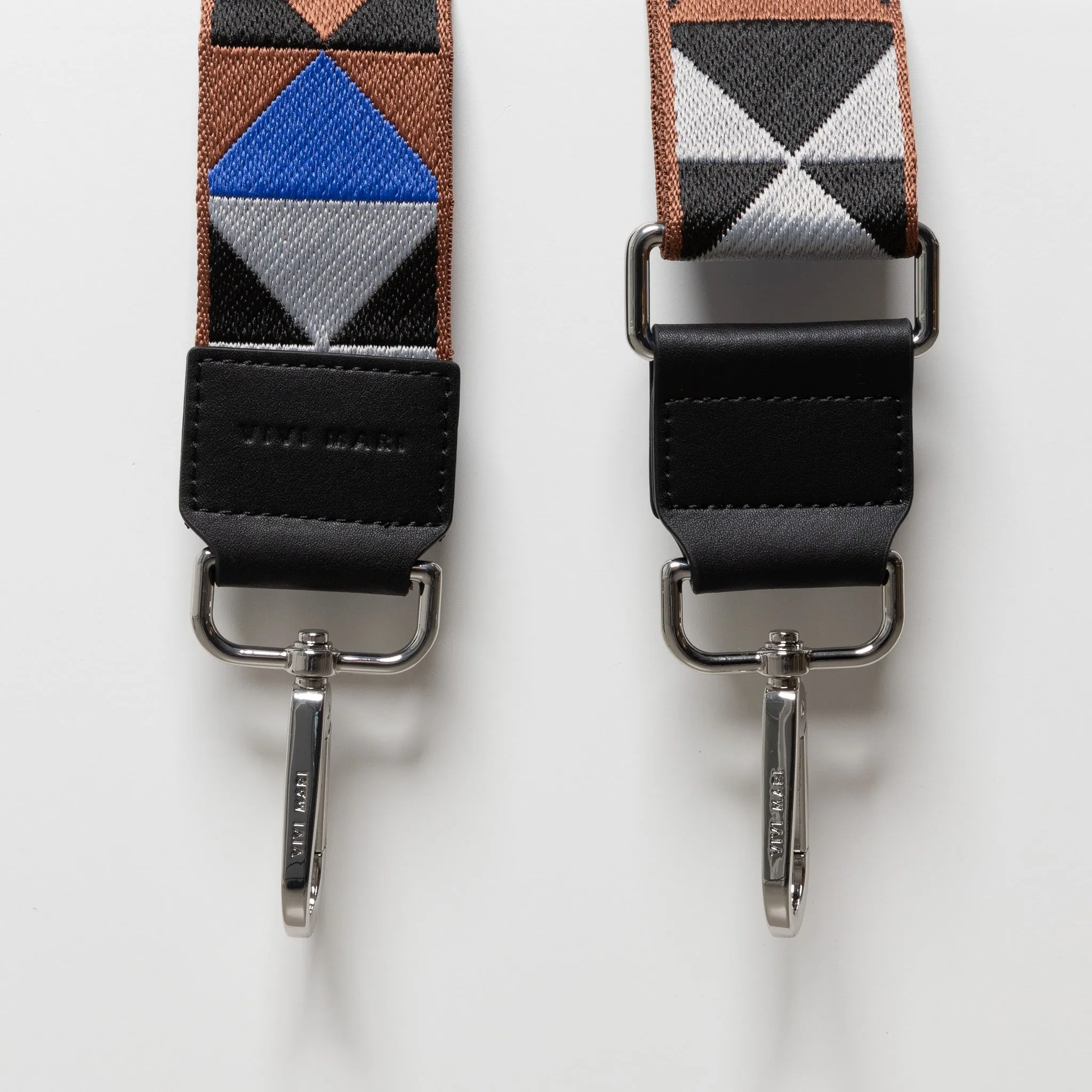 strap triangles multi tan/blue - black