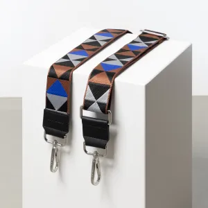 strap triangles multi tan/blue - black