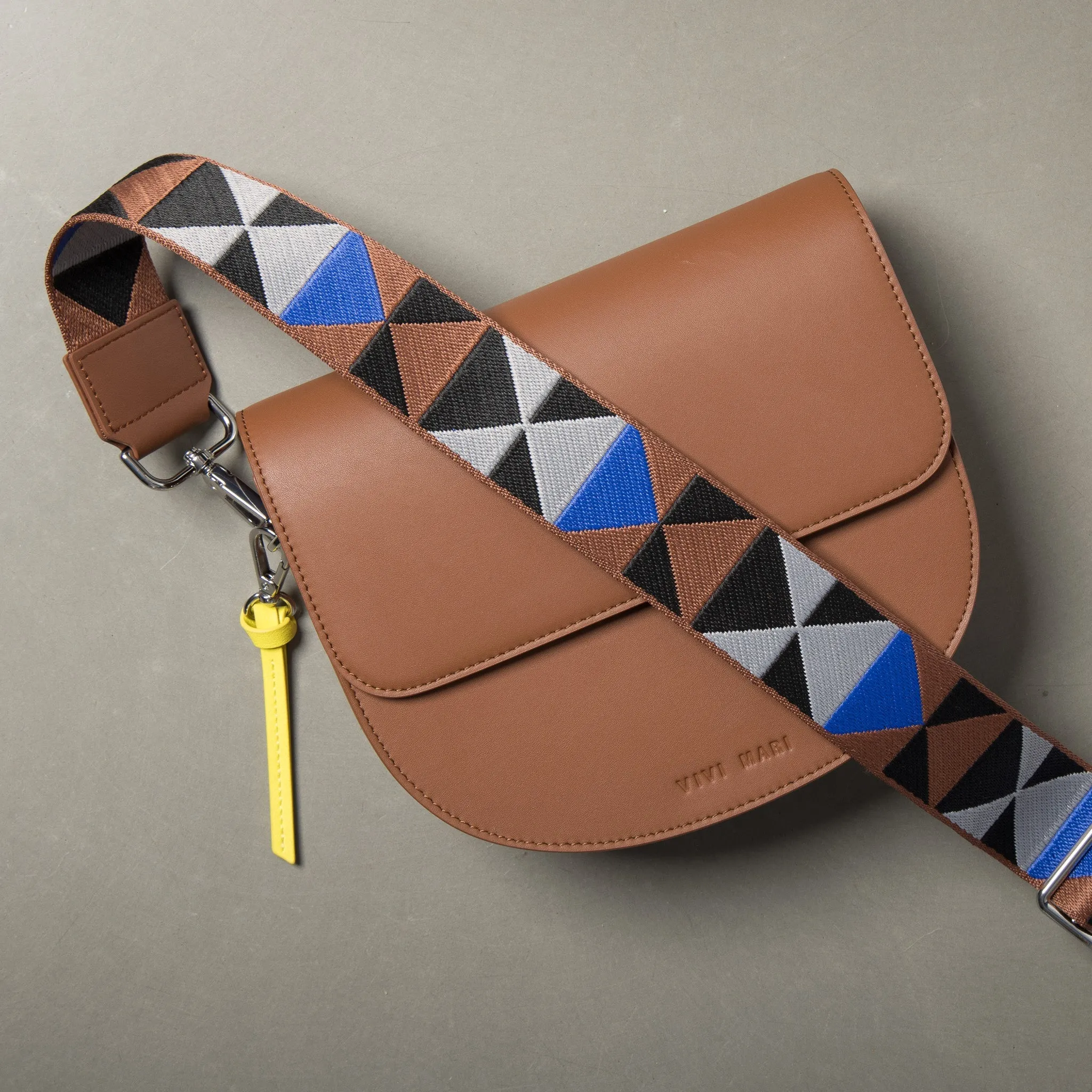 strap triangles multi tan/blue - tan