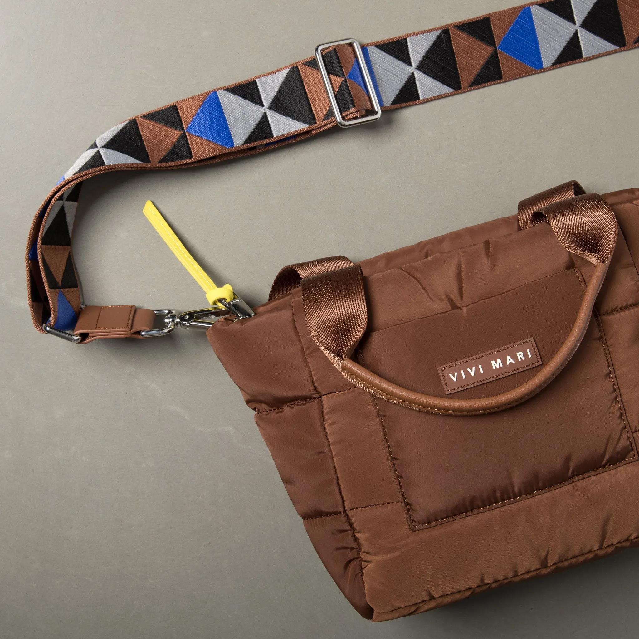 strap triangles multi tan/blue - tan