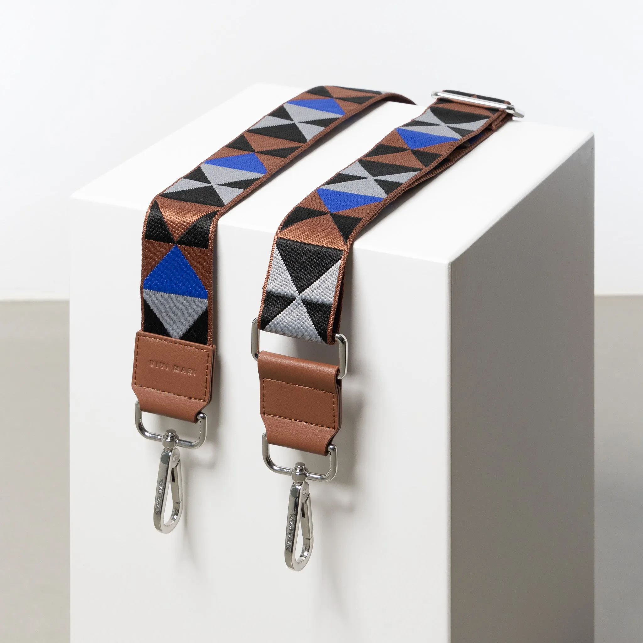 strap triangles multi tan/blue - tan