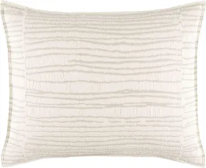Striae Oatmeal Matelasse Pillow Sham, King Size, Neutral/Brown Stripe Pattern