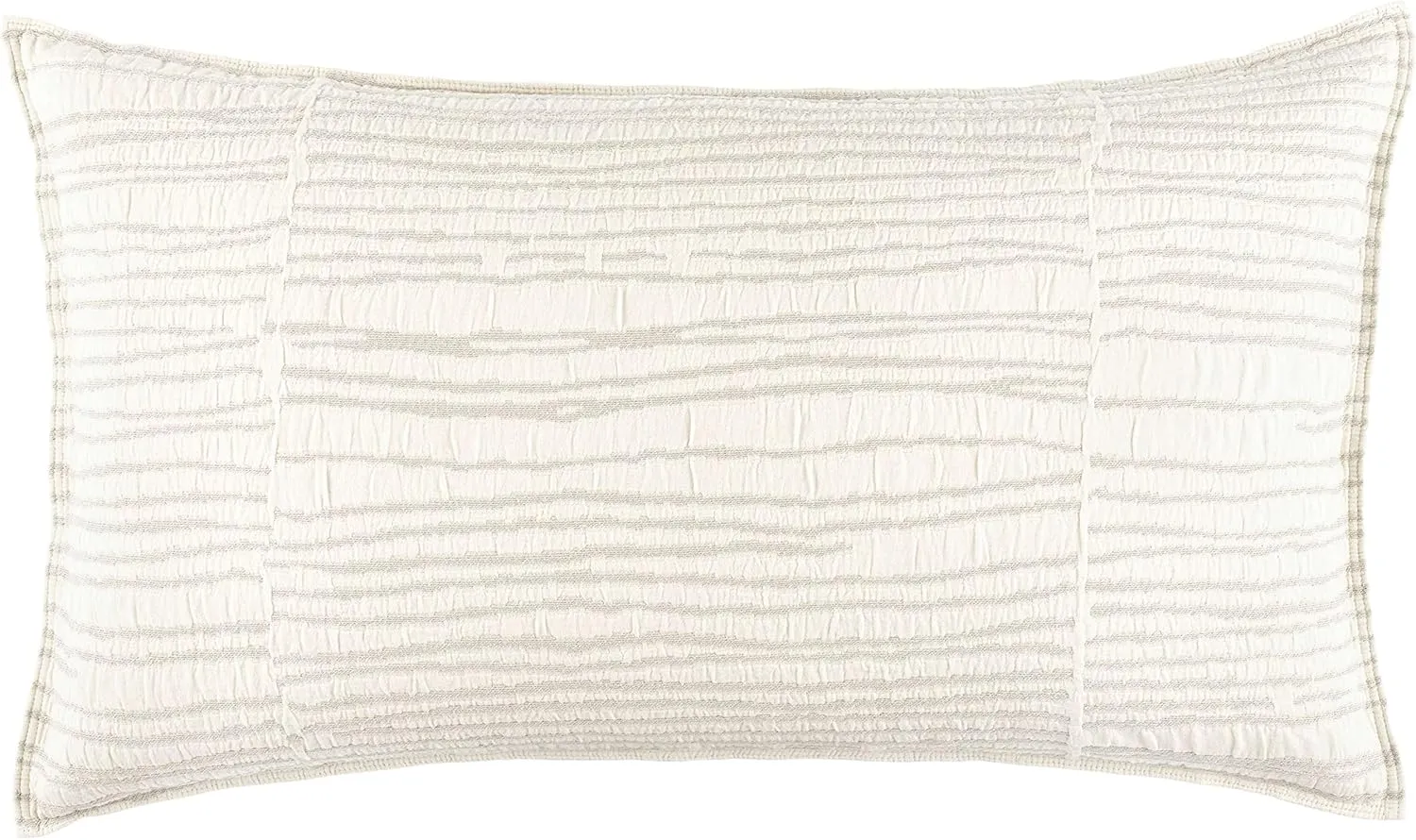 Striae Oatmeal Matelasse Pillow Sham, King Size, Neutral/Brown Stripe Pattern