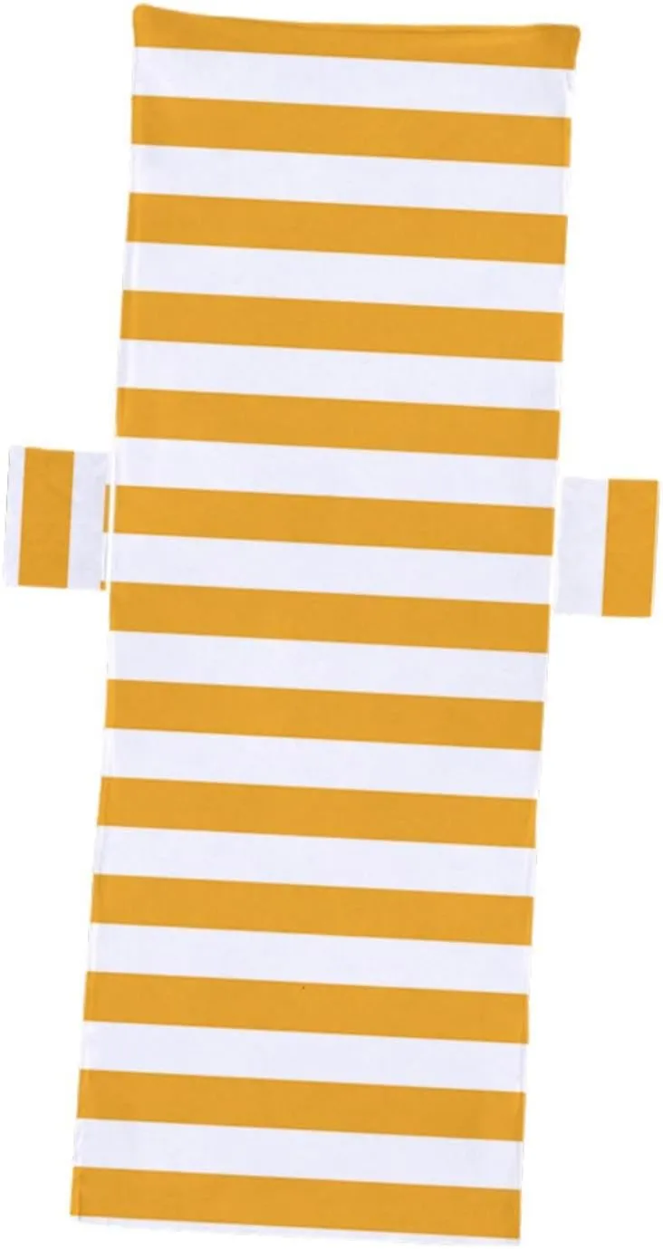 Stripe Beach Chair Cover with Dual Pockets on Each Side, Comfortable Practical Portable Pool Lounge Chair Towel Cover for Outdoor, Garden, Beach Sunbathing, Hotel Pool, Yellow White